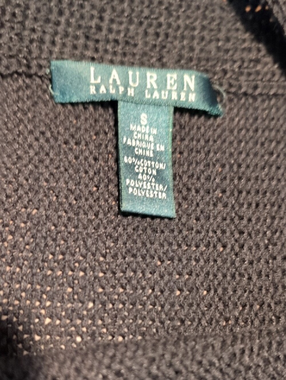 Ralph Lauren Black Knit Short Sleeve Top - Picture 2 of 3